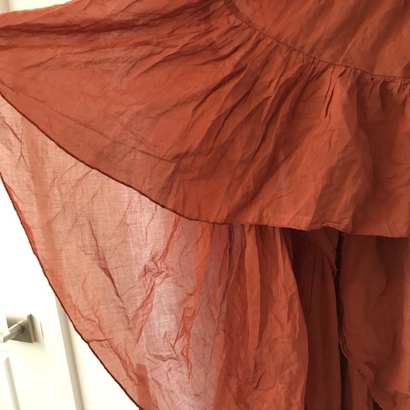 ERIKA PENA Rita Rumba boho high low ruffle hem tiered flowy skirt Sienna M/L - Picture 4 of 10